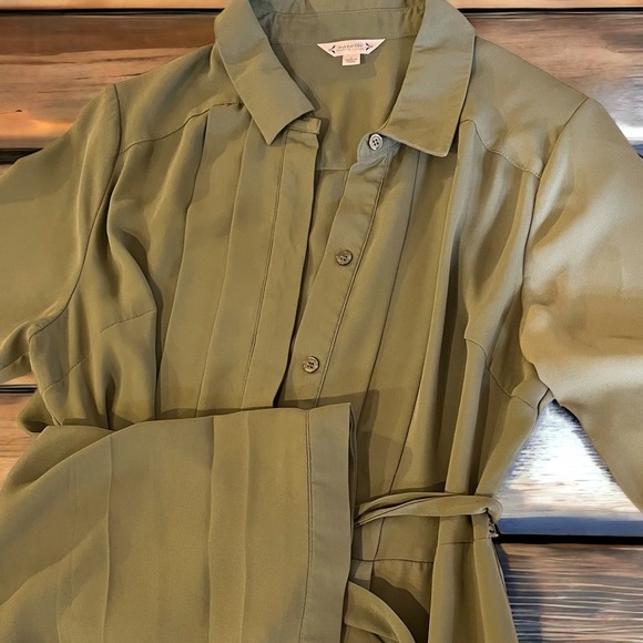Beautiful Nanette Lepore Rayon Dress. Khaki Green. Super Soft Sz8 - Picture 6 of 15